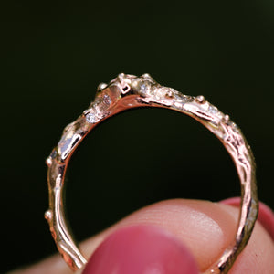 Dahlia ring: 14K lab pink sapphire & diamond ring