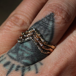 Woodland ring: 14K gold with diamonds