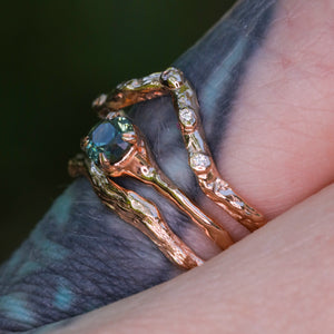 Woodland ring: 14K gold with diamonds