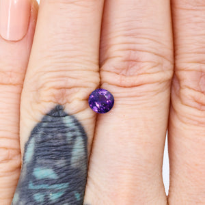 Create your own ring: 1.08ct deep purple round sapphire