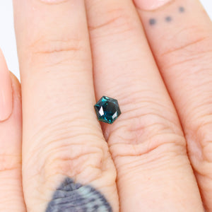 Create your own ring: 0.81ct hexagon teal sapphire