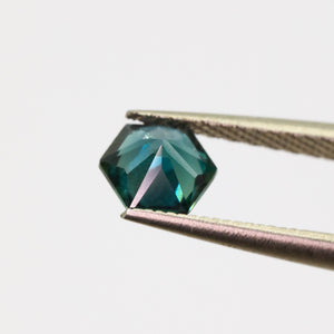 Create your own ring: 0.81ct hexagon teal sapphire