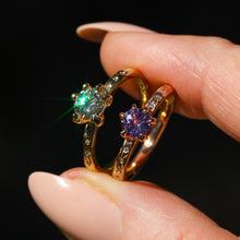 Load image into Gallery viewer, Ophelia ring: 14K gold, moissanite &amp; diamond ring