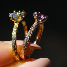 Load image into Gallery viewer, Ophelia ring: 14K rose gold, violet sapphire &amp; diamond ring