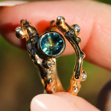 Load image into Gallery viewer, Constellation ring: mermaid parti sapphire