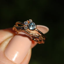 Load image into Gallery viewer, Flora ring: blue Montana sapphire &amp; 14K rose gold (one of a kind)