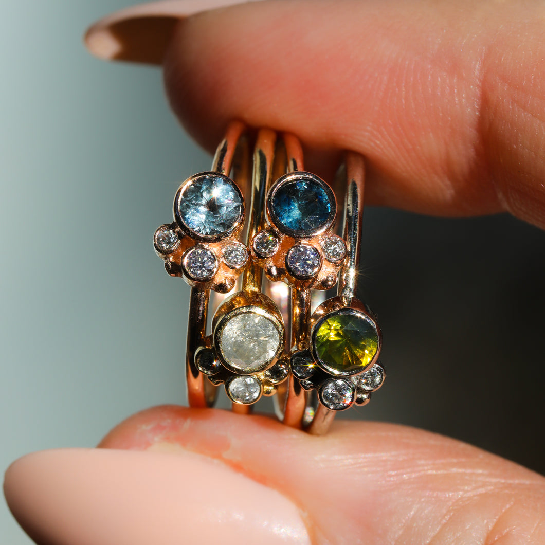 Flora ring: 14K cluster ring (24 gemstone options)
