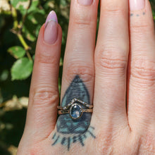 Load image into Gallery viewer, Anais: rosecut Montana sapphire in 14K palladium white gold