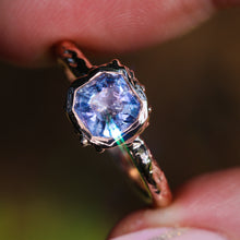 Load image into Gallery viewer, Inflorescence ring: lavender Montana sapphire in 14K rose gold