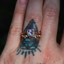 Load image into Gallery viewer, Inflorescence ring: lavender Montana sapphire in 14K rose gold