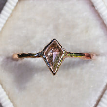 Load image into Gallery viewer, Castellane ring: champagne diamond kite in 14K rose gold