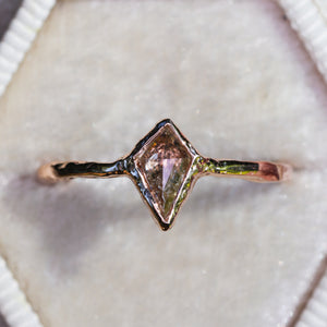 Castellane ring: champagne diamond kite in 14K rose gold