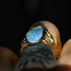 Selkie Crown: 14k gold and Australian opal ring