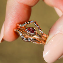 Load image into Gallery viewer, Galadrielle ring in 14K rose gold with padparadscha sapphire (ready to ship)