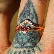 Load image into Gallery viewer, Galadrielle ring in 14K rose gold with padparadscha sapphire (ready to ship)