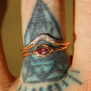 Galadrielle ring in 14K rose gold with padparadscha sapphire (ready to ship)