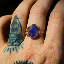Load image into Gallery viewer, Míriel: 14k rose gold Australian boulder opal ring