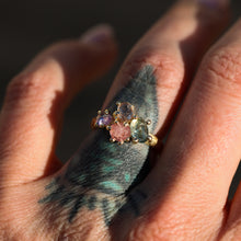 Load image into Gallery viewer, Helene: 14K sapphire cluster ring (one of a kind)