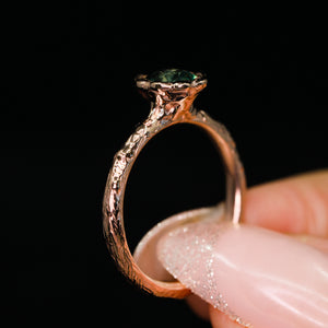 Ondine: 14k hexagon sapphire floral ring