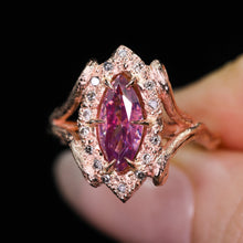 Load image into Gallery viewer, &quot;Eira&quot;: 14k rose gold and pink moissanite ring