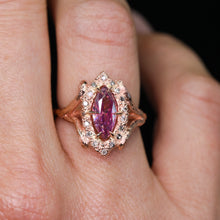 Load image into Gallery viewer, &quot;Eira&quot;: 14k rose gold and pink moissanite ring