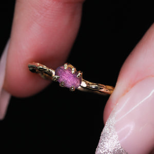 Rowan ring: 14K yellow gold & purple Umba sapphire (ooak)