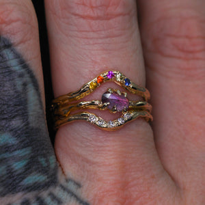 Rowan ring: 14K yellow gold & purple Umba sapphire (ooak)