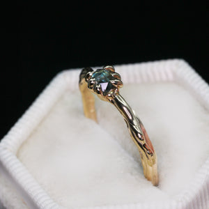Rowan ring: 14K yellow gold & teal Umba sapphire (ooak)