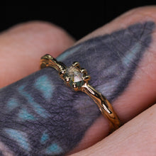 Load image into Gallery viewer, Rowan ring: 14K yellow gold &amp; teal Umba sapphire (ooak)
