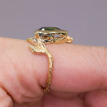 Load image into Gallery viewer, Acantha: 14k gold and dark bicolor sapphire ring