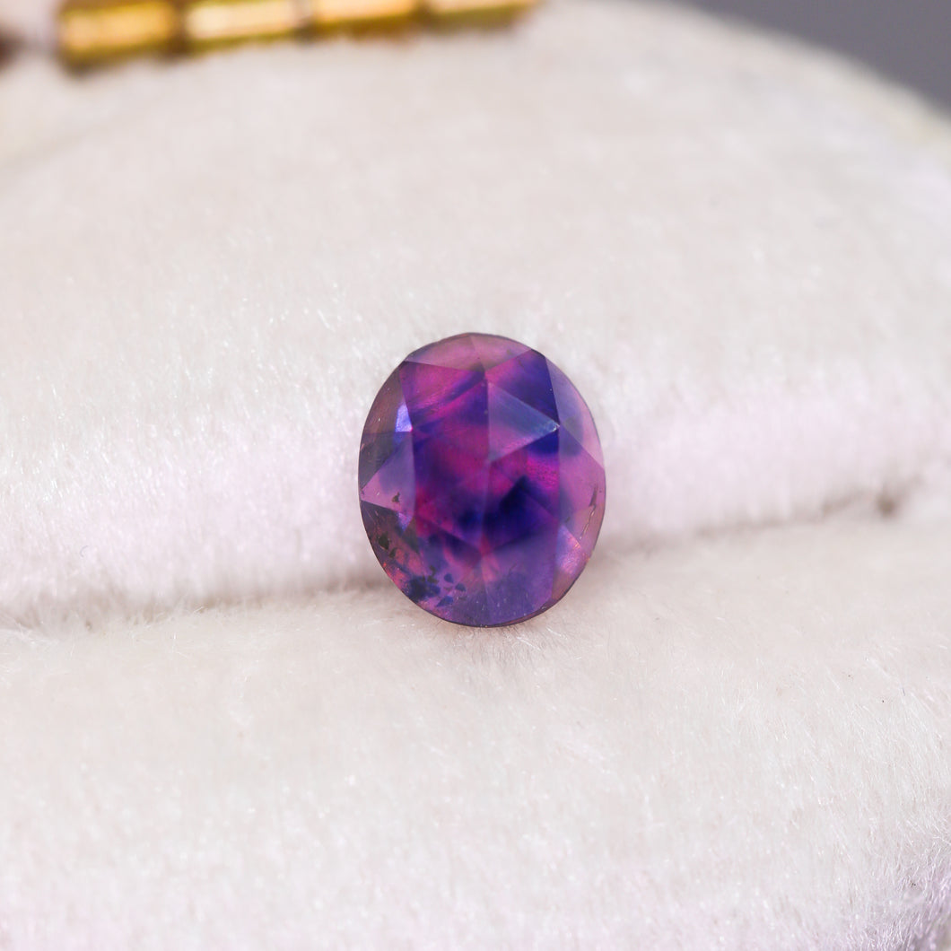 Create your own ring: 0.89ct bicolor rosecut sapphire