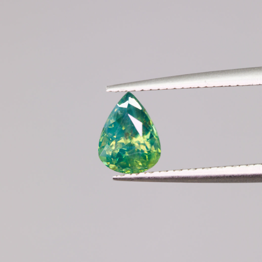 Create your own ring: 0.89ct opalescent green pear sapphire