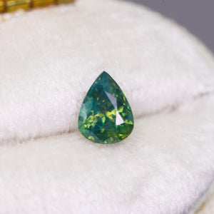 Create your own ring: 0.89ct opalescent green pear sapphire