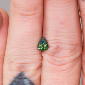 Create your own ring: 0.89ct opalescent green pear sapphire