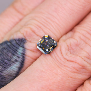 Create your own ring: 1.5ct dark grey ascher cut moissanite