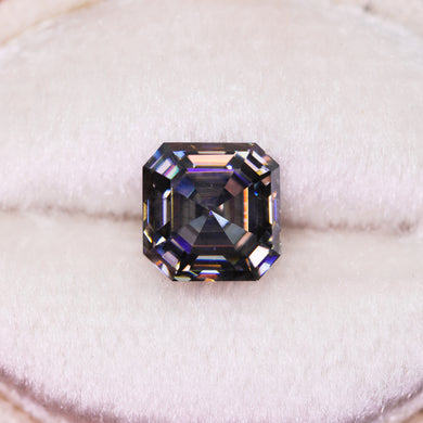 Create your own ring: 1.5ct dark grey ascher cut moissanite