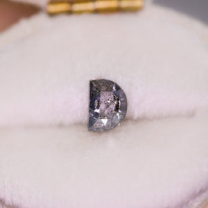Create your own ring: 0.47ct half-moon rosecut salt & pepper diamond