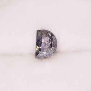 Create your own ring: 0.47ct half-moon rosecut salt & pepper diamond