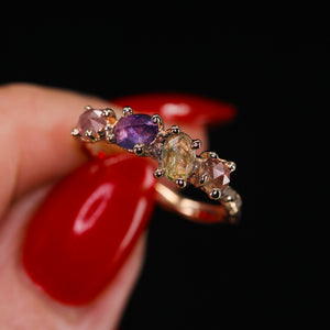 "Aisling" 14k rose gold sapphire ring (one of a kind)