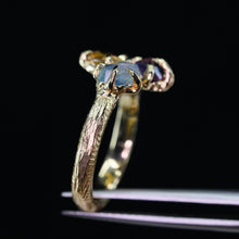 Load image into Gallery viewer, &quot;Arion&quot; 14k gold 3.33ct sapphire cluster ring (one of a kind)
