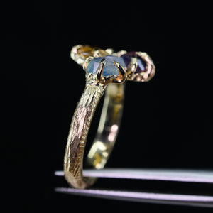 "Arion" 14k gold 3.33ct sapphire cluster ring (one of a kind)