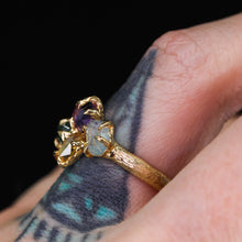 Load image into Gallery viewer, &quot;Arion&quot; 14k gold 3.33ct sapphire cluster ring (one of a kind)