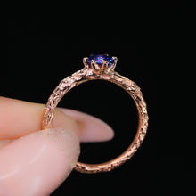 Load image into Gallery viewer, &quot;Wrenley&quot; 14k blue sapphire solitaire ring