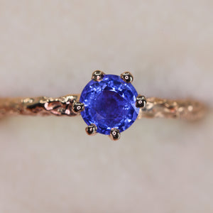 "Wrenley" 14k blue sapphire solitaire ring