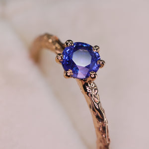 "Wrenley" 14k blue sapphire solitaire ring