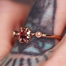 Load image into Gallery viewer, &quot;Astara&quot;: 14K rose gold sapphire engagement (or fancy right hand) ring; size 6