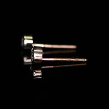 Load image into Gallery viewer, &quot;Versailles&quot;: 14K yellow gold blue Montana sapphire earrings with threaded posts/backs (~0.35 ct)