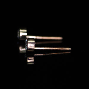 "Versailles": 14K yellow gold blue Montana sapphire earrings with threaded posts/backs (~0.35 ct)