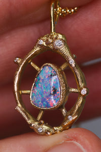 "Every star has a place": one of a kind sculptural art jewelry pendant