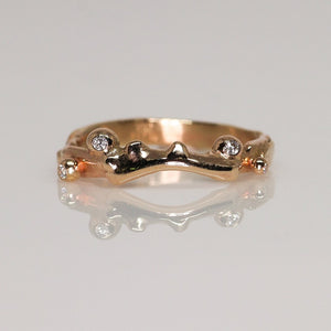 Briar Rose ring with white diamonds (ready to ship)